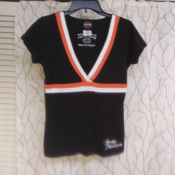 Harley-Davidson Tops - Sexy Harley Davidson, Deep V-Neck Motorcycle Shirt